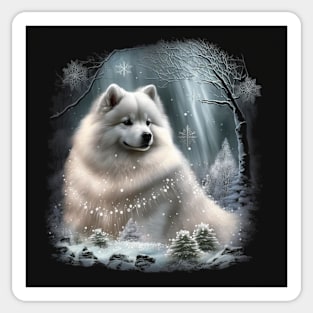 Winter Charm Samoyed Sticker